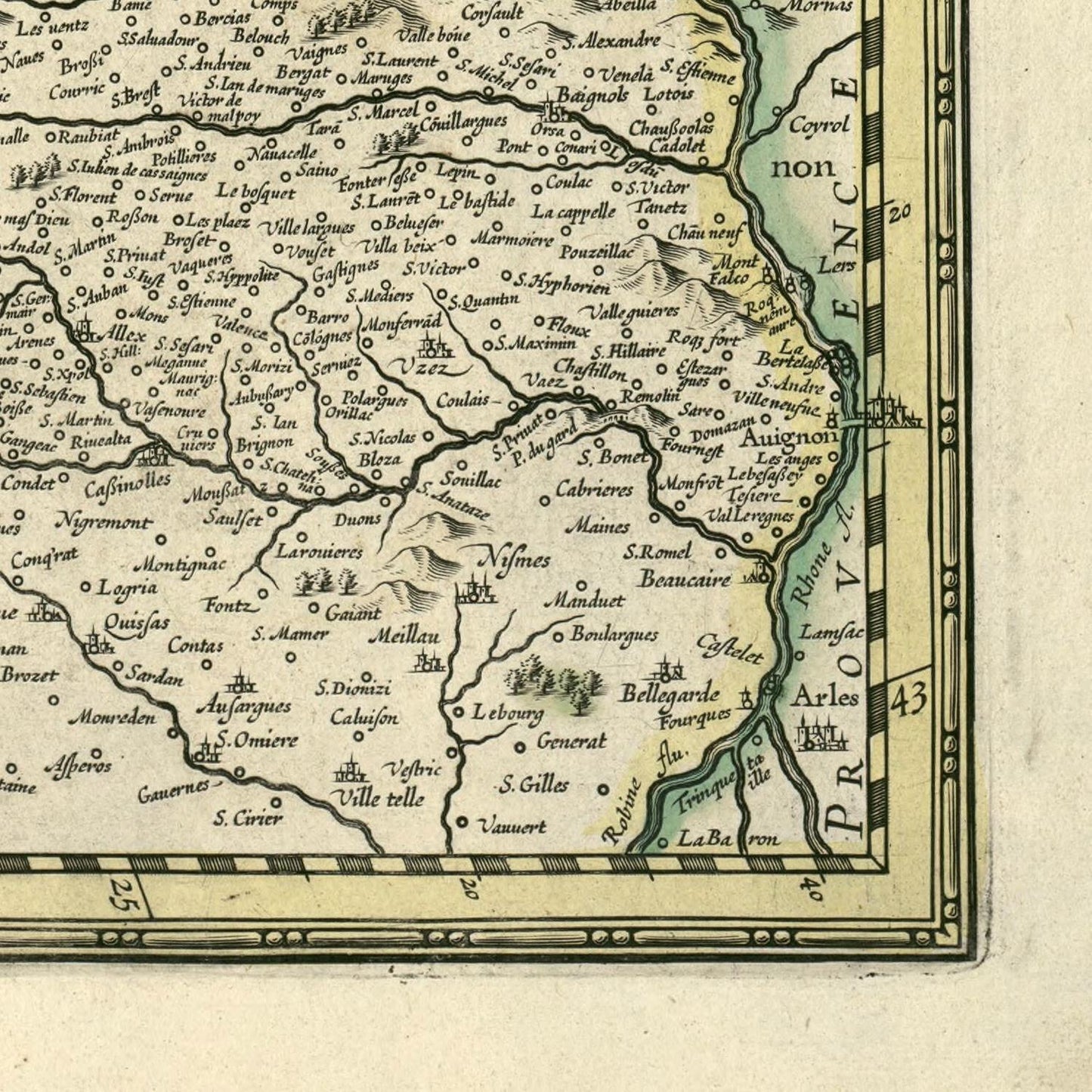 detail of the map from the bottom right corner
