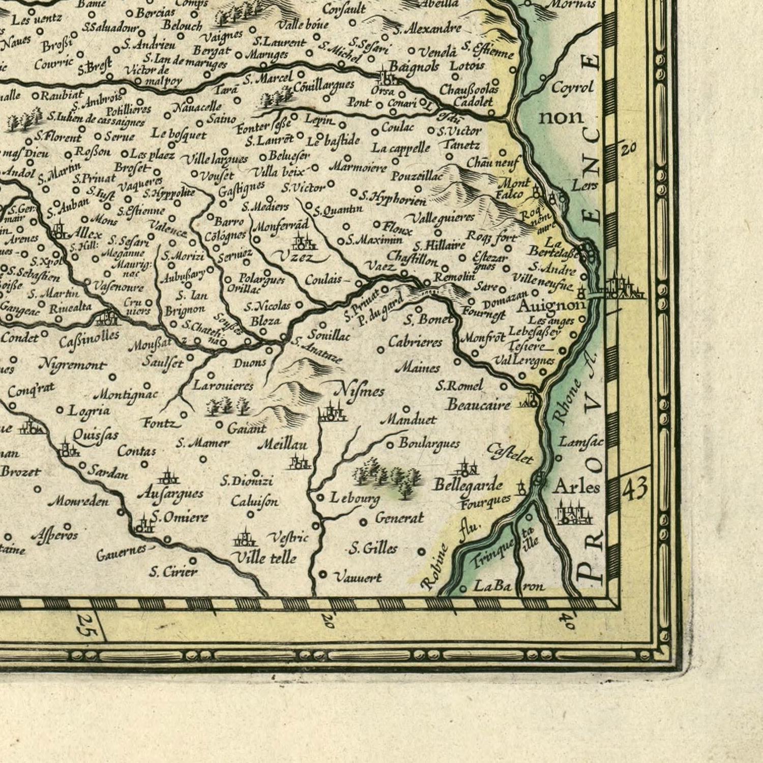 detail of the map from the bottom right corner
