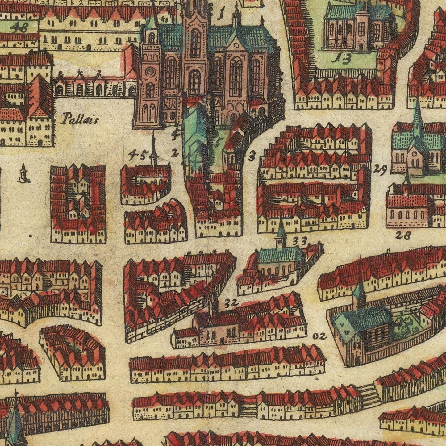 detail of the map from the centre 
