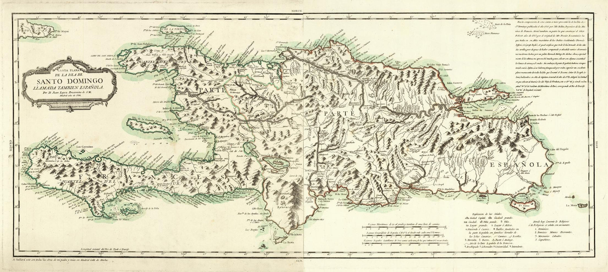 presentation of the map reproduction without a frame
