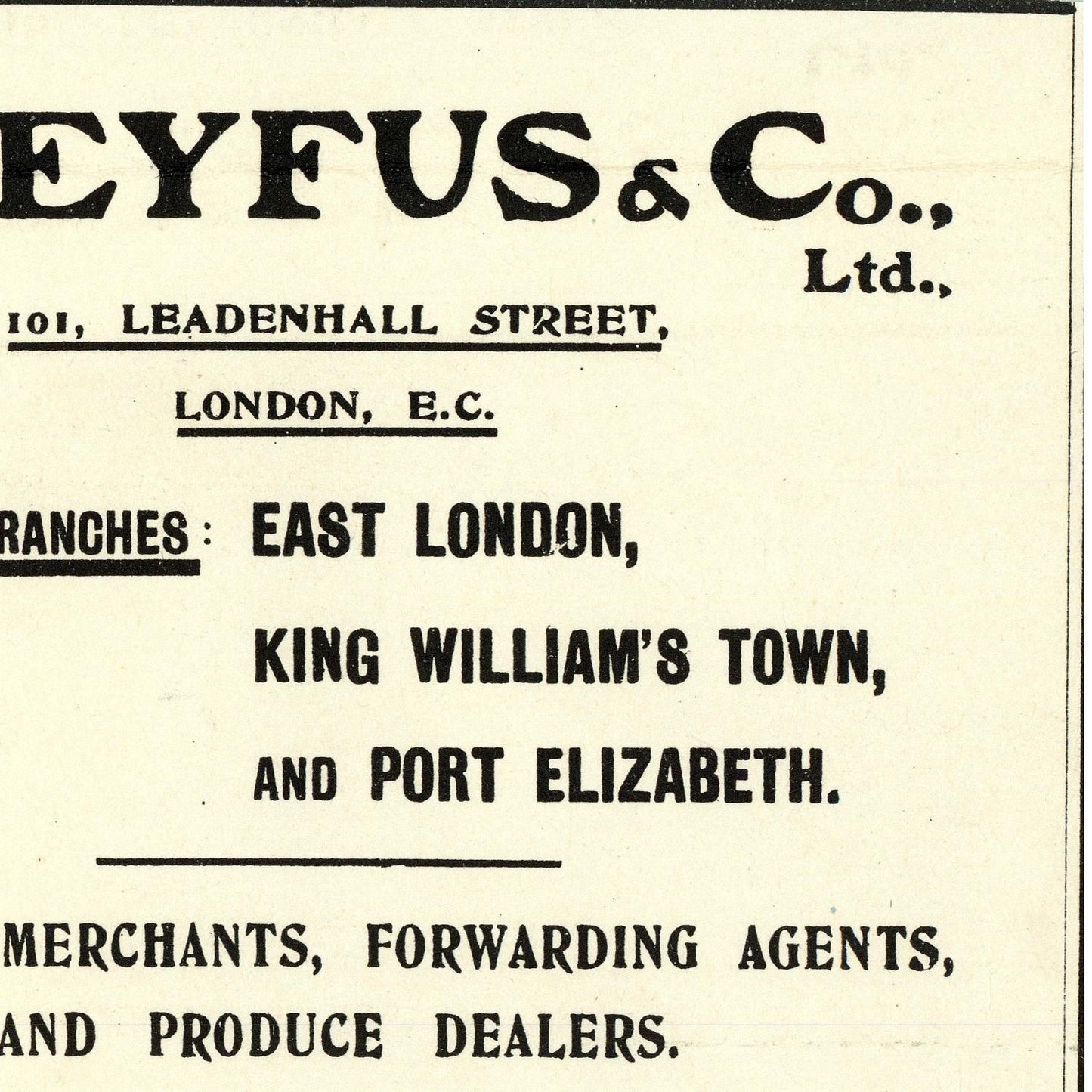 Advertisement for EYFUS & Co., Ltd. with contact information and business description.
