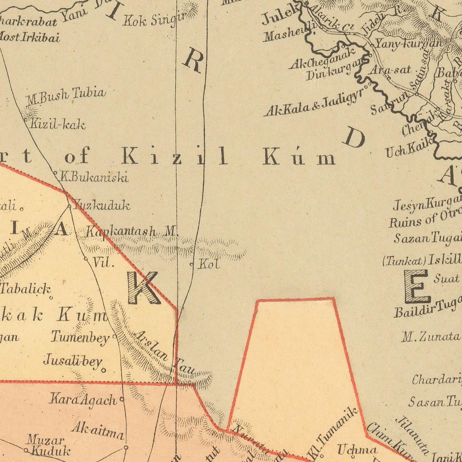 detail of the map from the centre 
