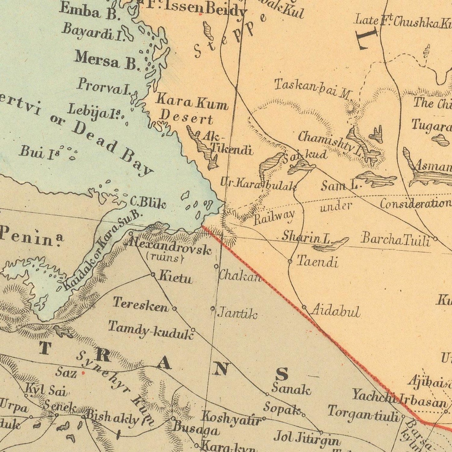 detail of the map from the centre left
