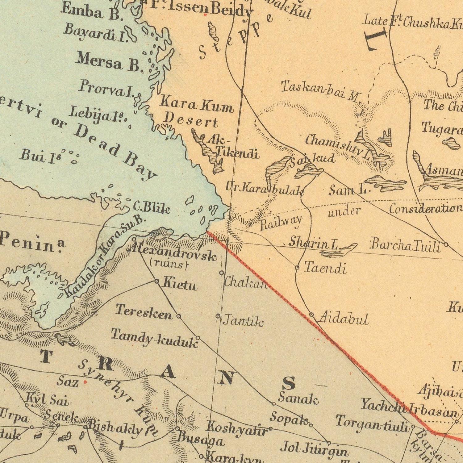 detail of the map from the centre left
