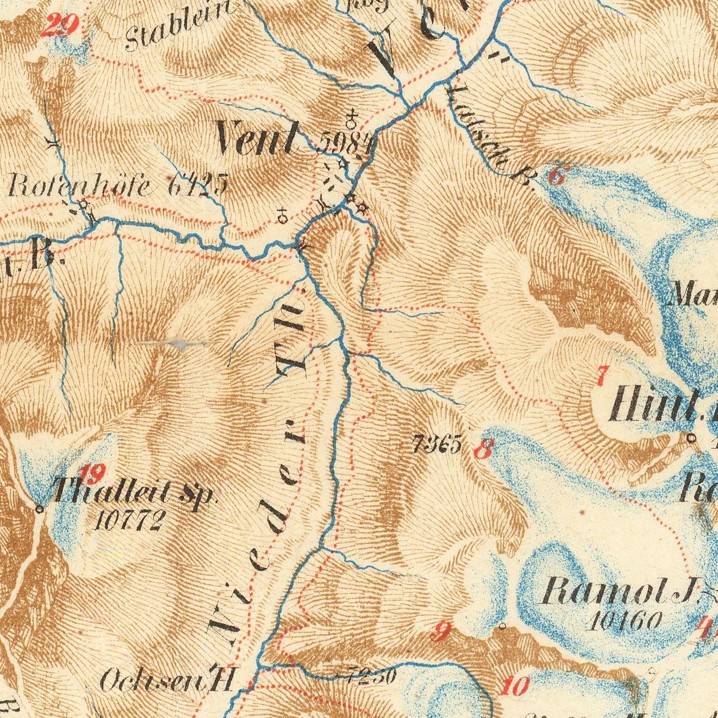 detail of the map from the centre 
