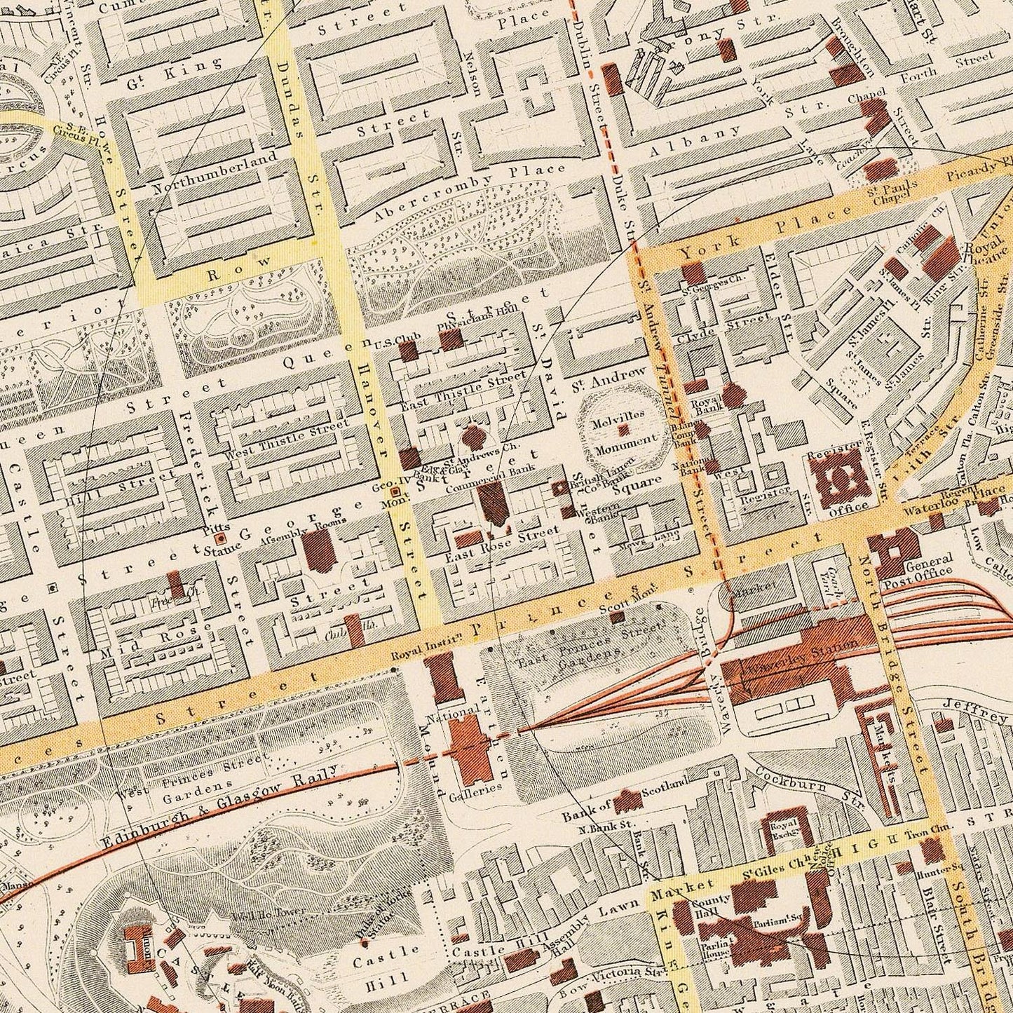 detail of the map from the centre 
