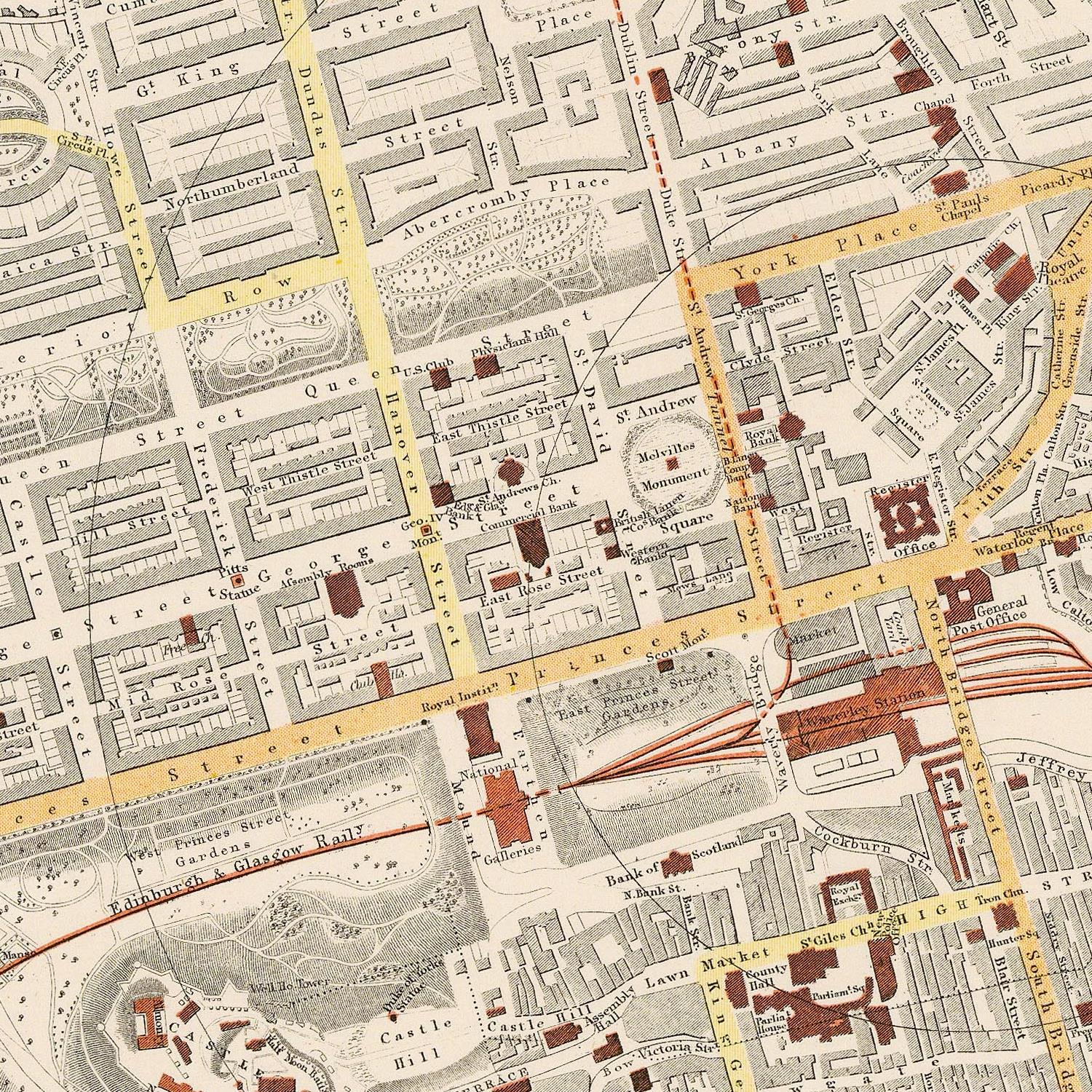 detail of the map from the centre 
