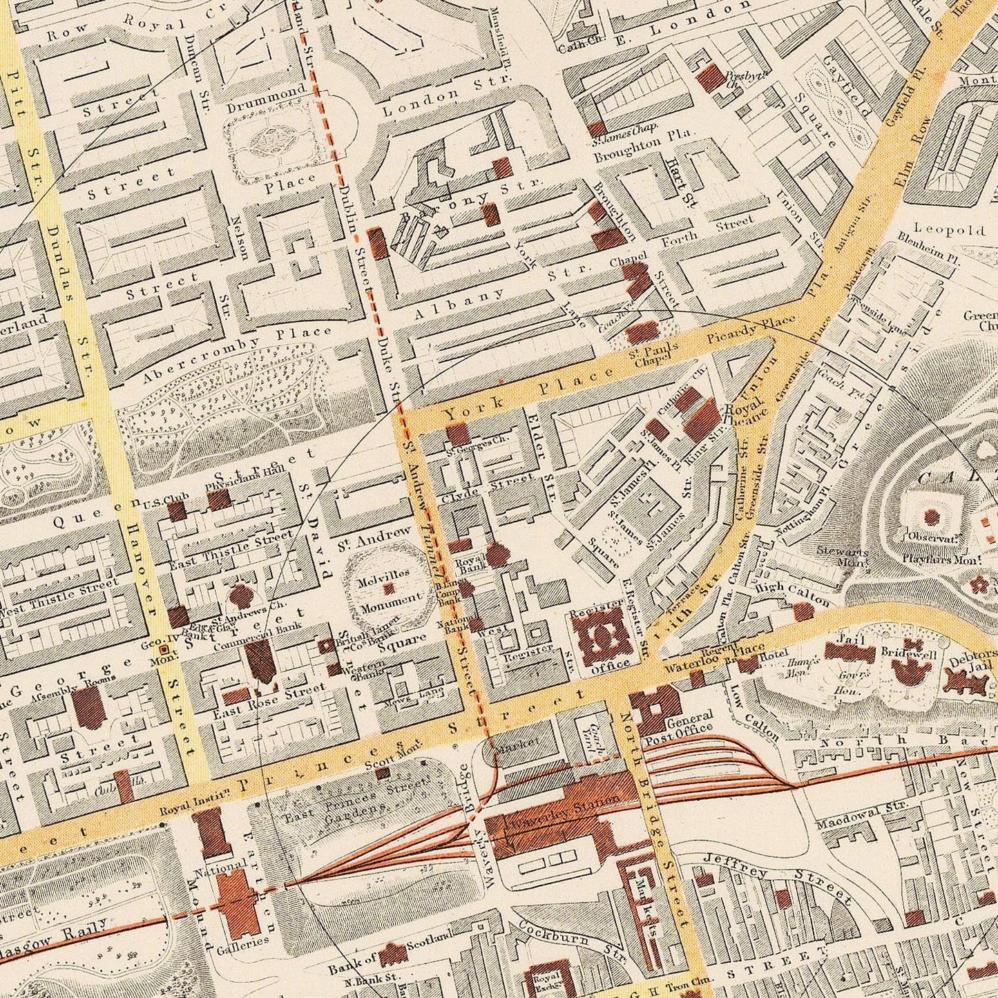 detail of the map from the centre left
