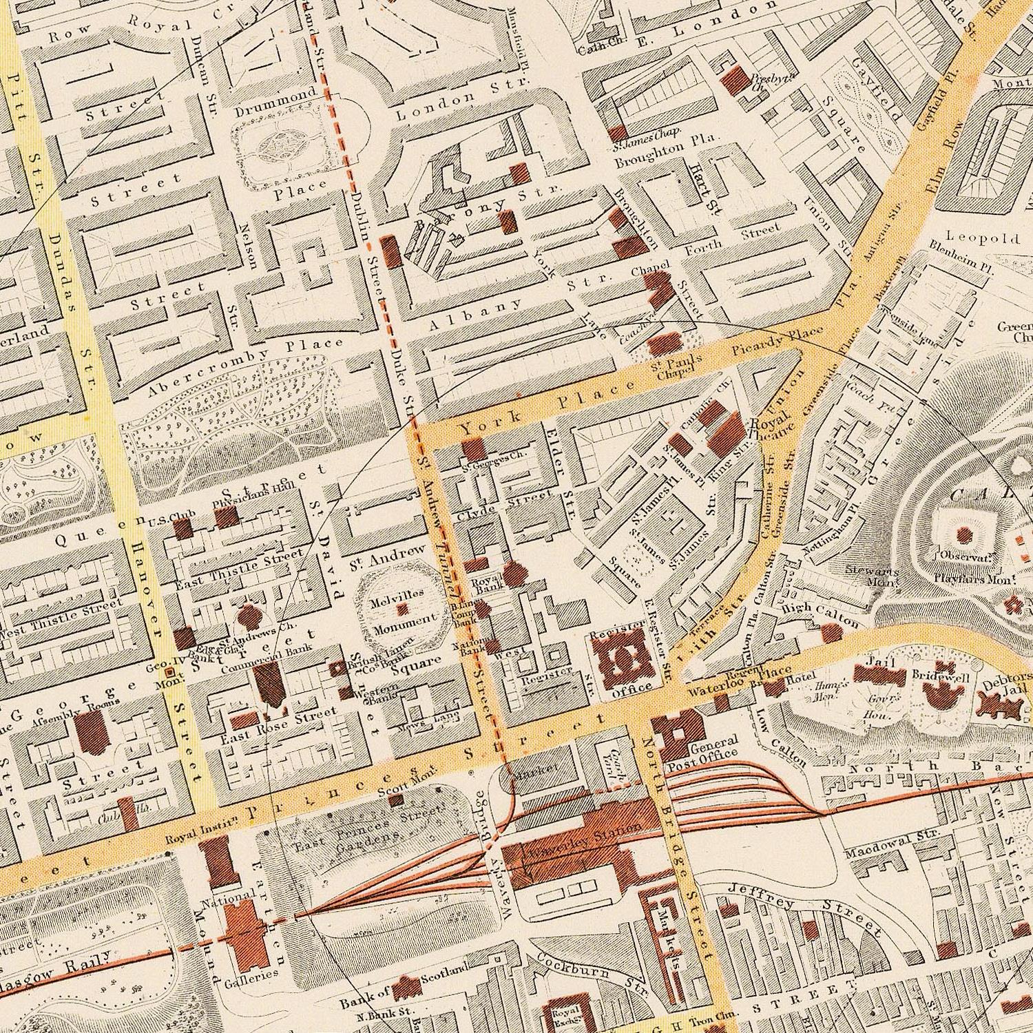 detail of the map from the centre left
