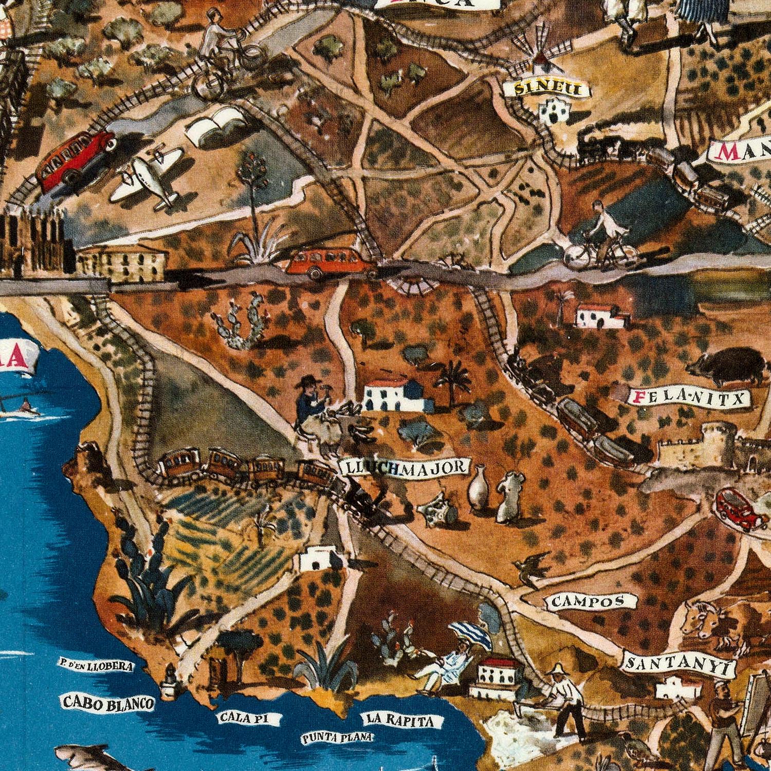 detail of the map from the centre 
