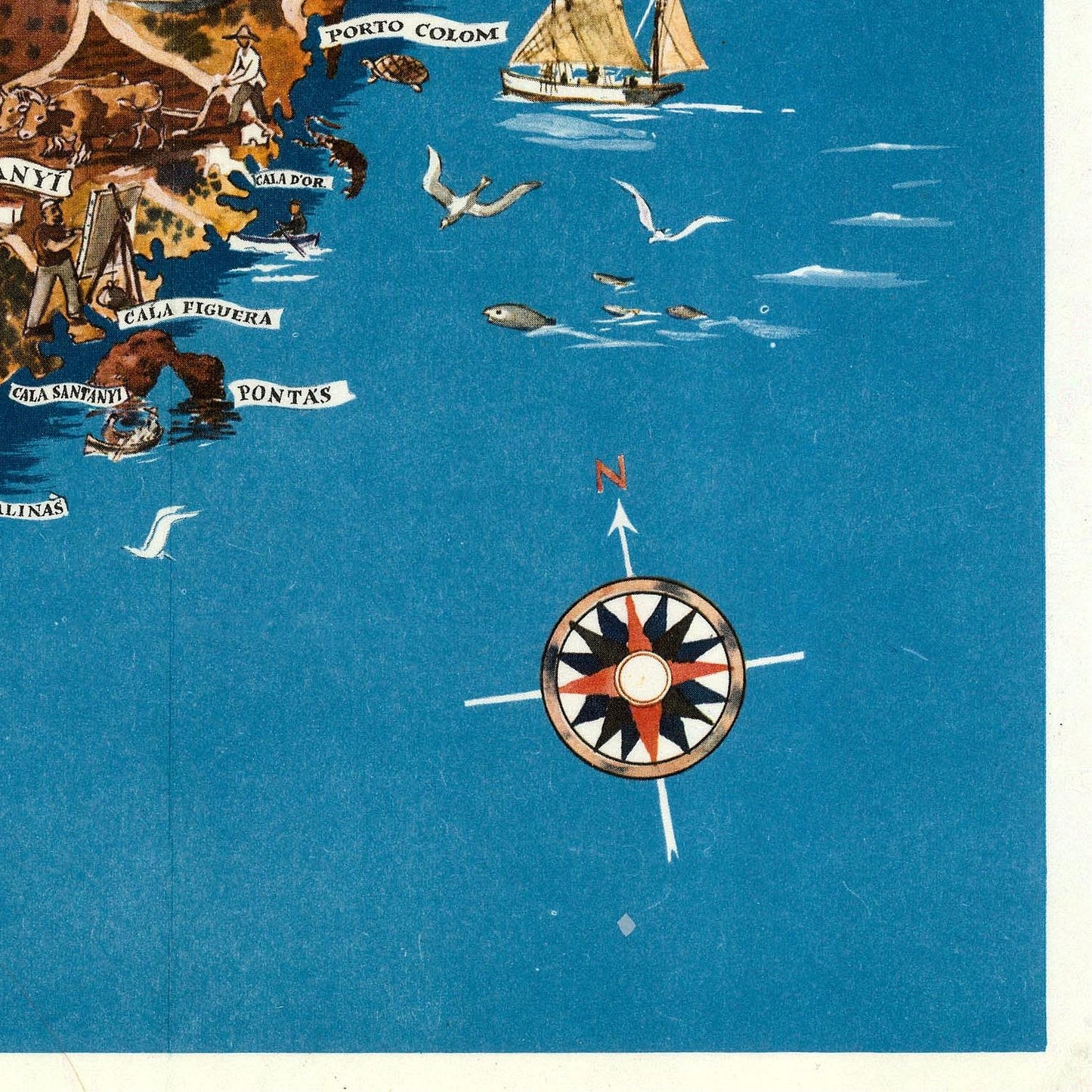 detail of the map from the bottom right corner
