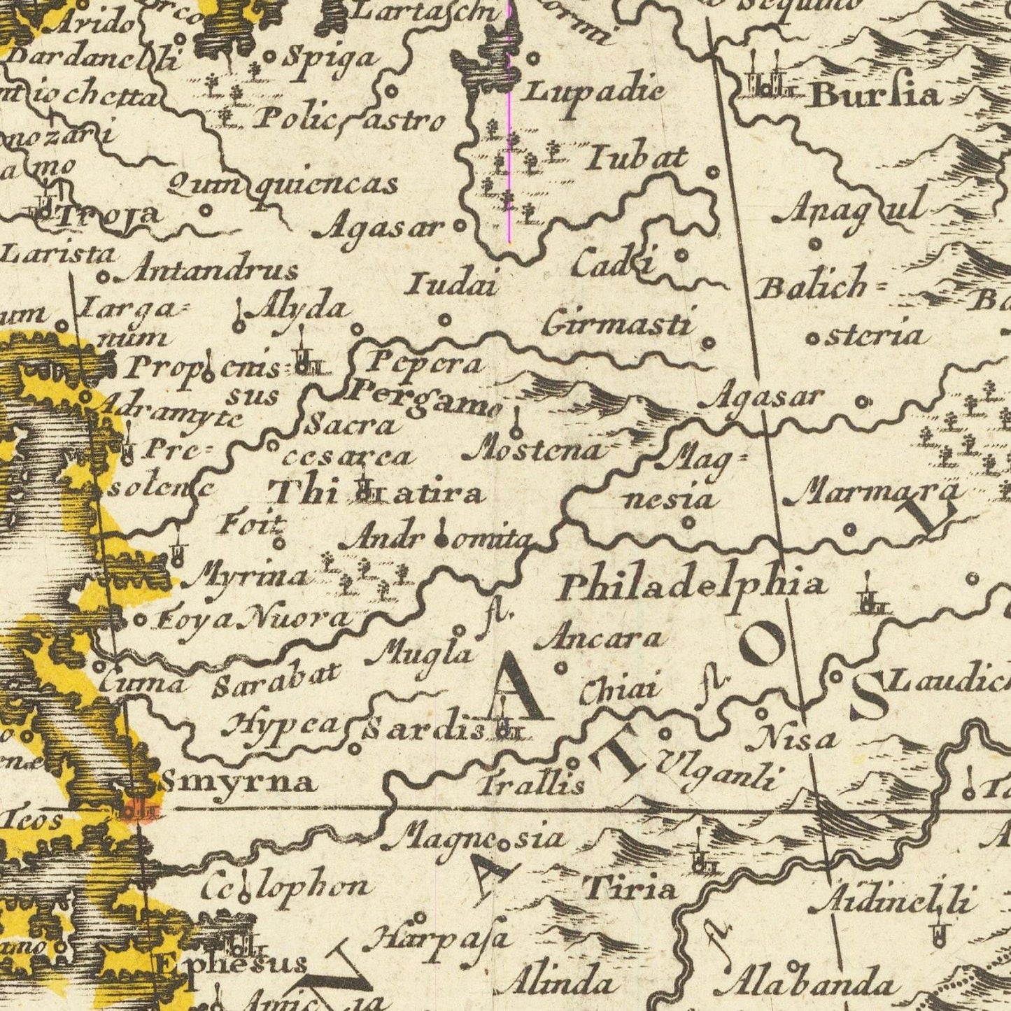 detail of the map from the centre 
