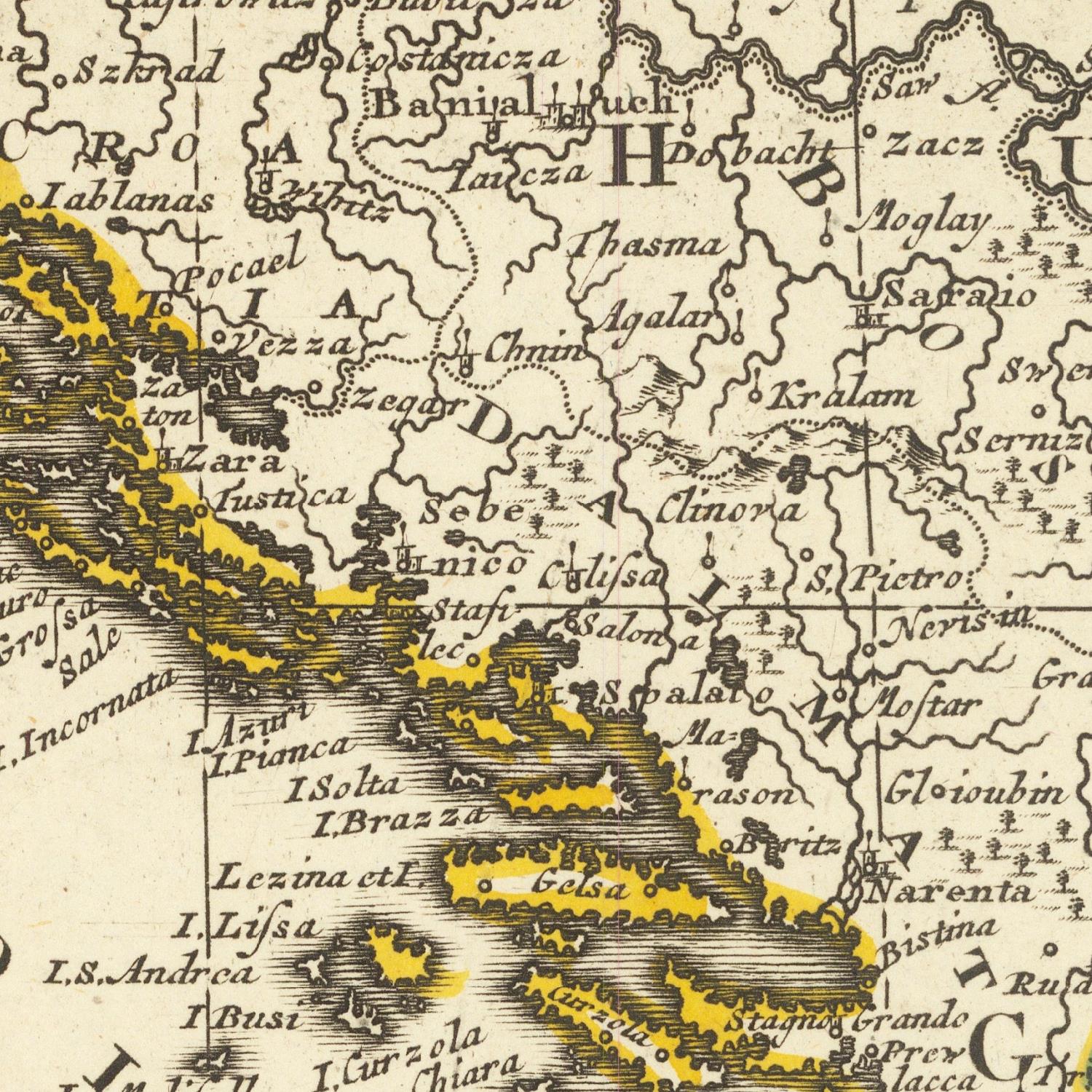 detail of the map from the centre left
