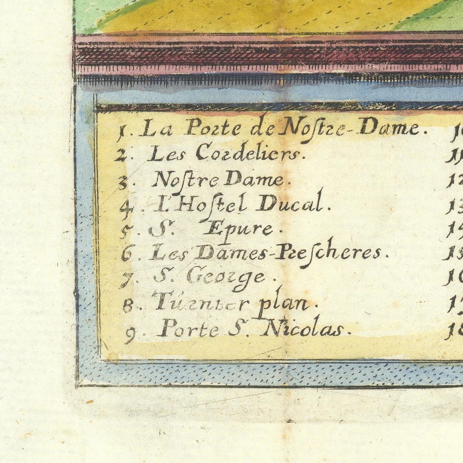 Textual description of a map with labeled points, likely from a historical or educational document.
