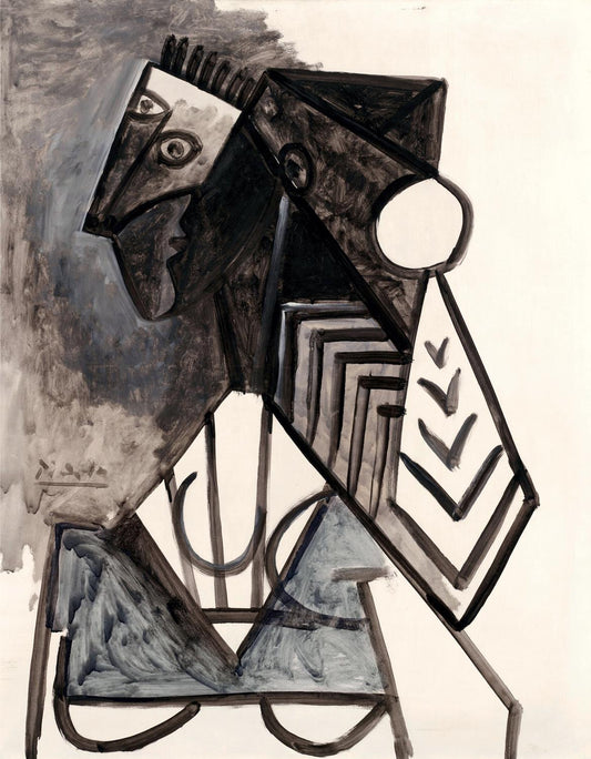 Abstract artwork with geometric shapes and lines on a textured background