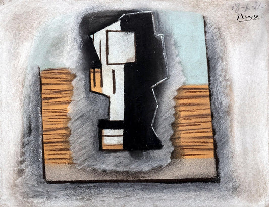 Abstract artwork with geometric shapes on a textured background