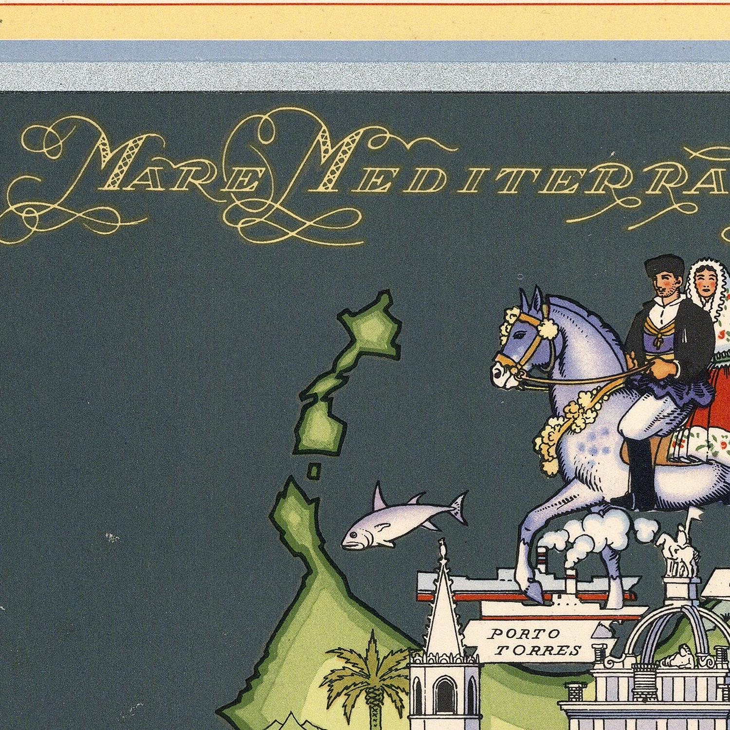 Decorative illustration with a horse, people, and text on a dark background