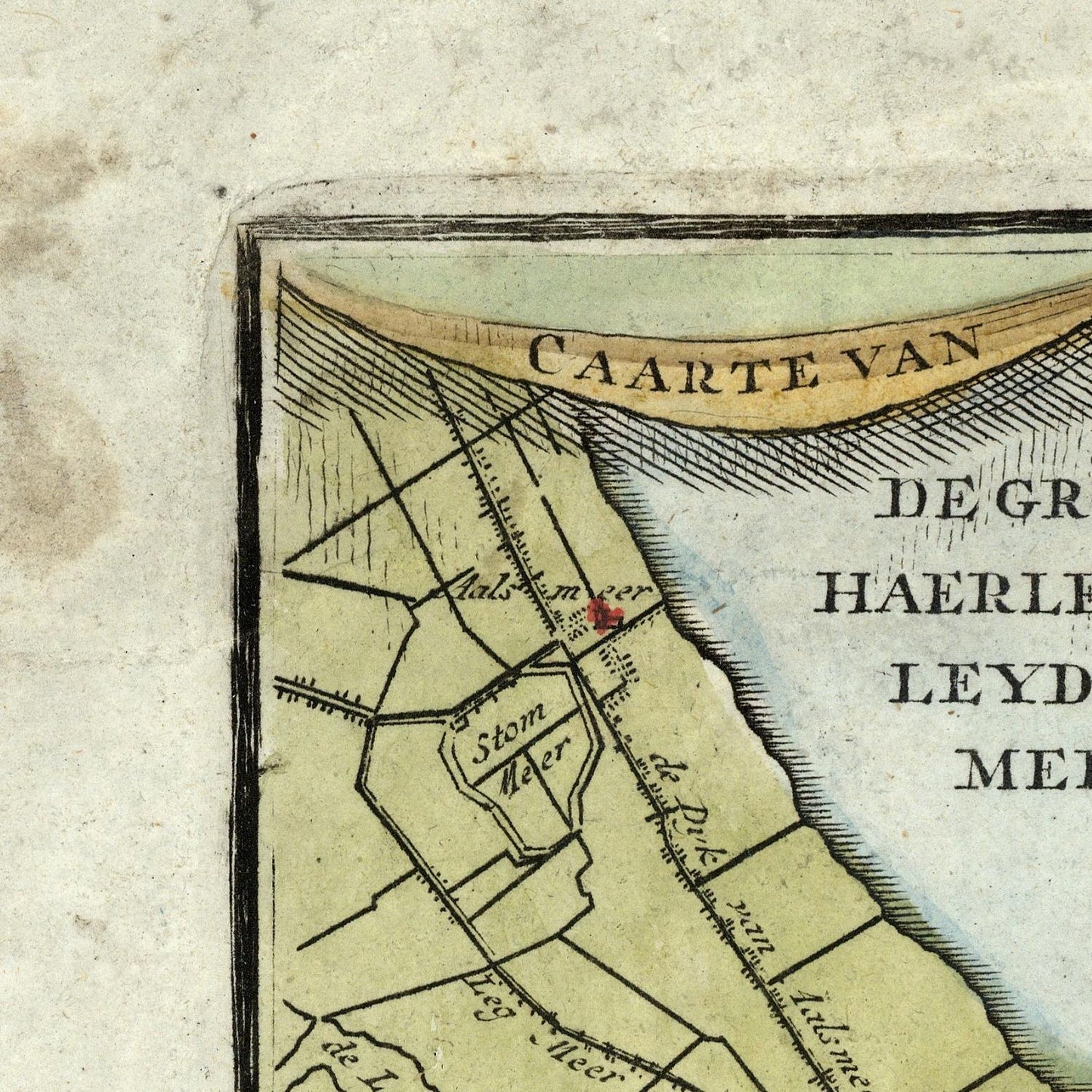 Vintage map detail with text and topographic lines on a beige background