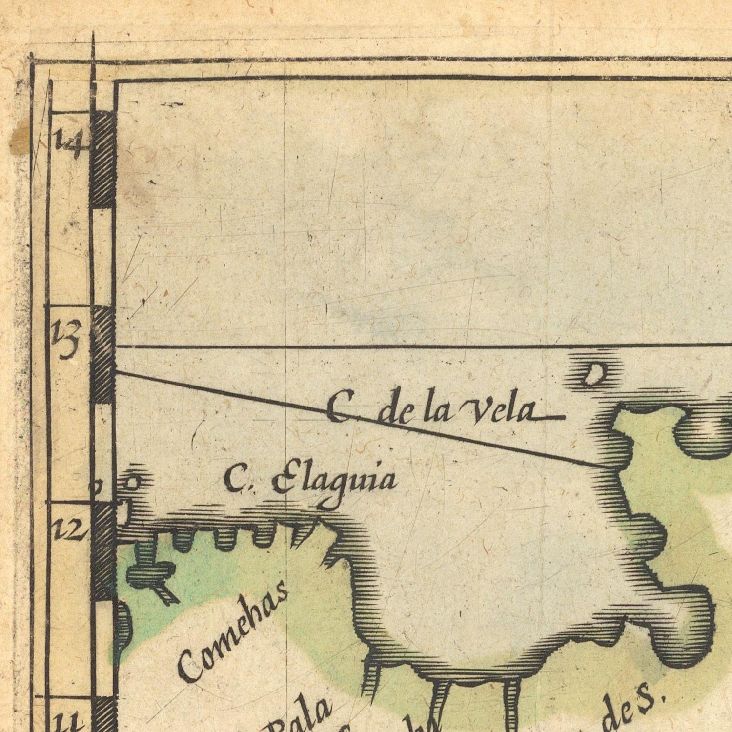 Vintage map detail with labeled geographical features
