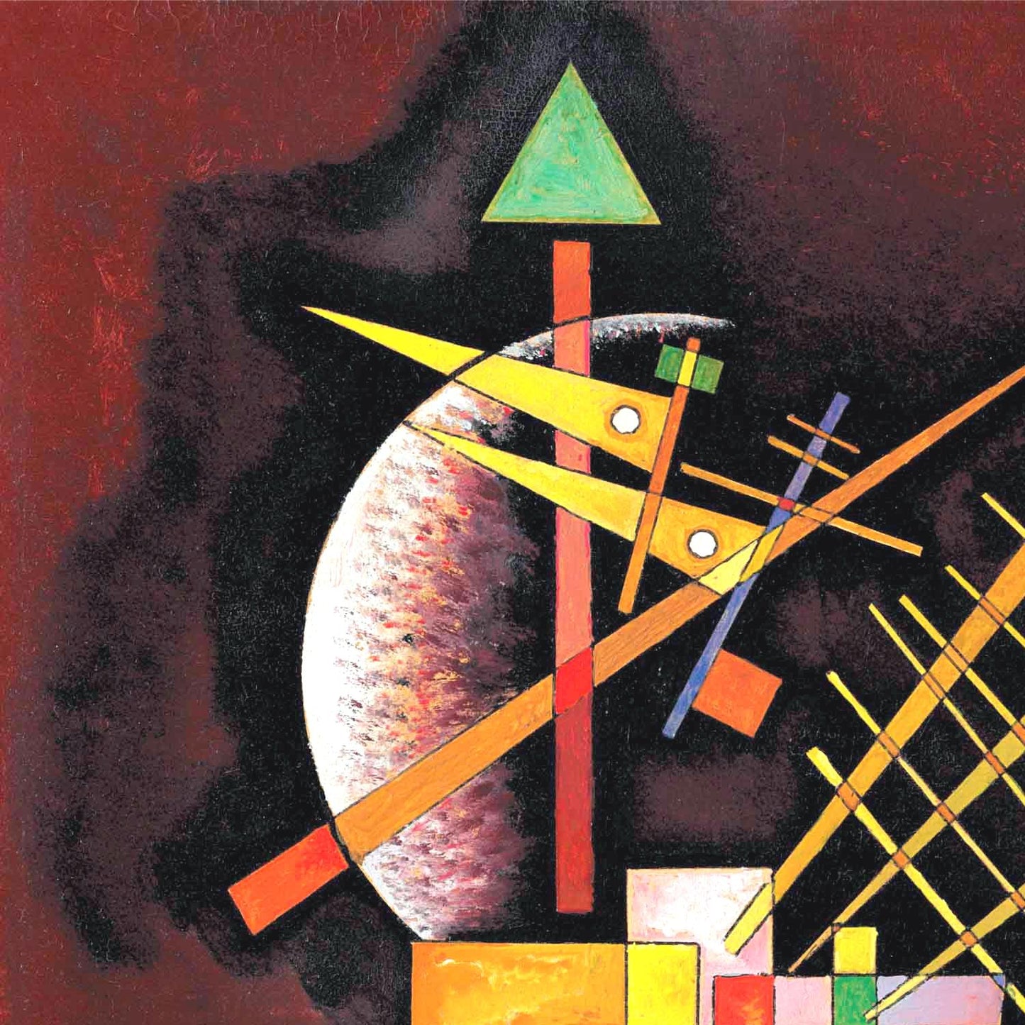 Abstract artwork with geometric shapes and a dark background