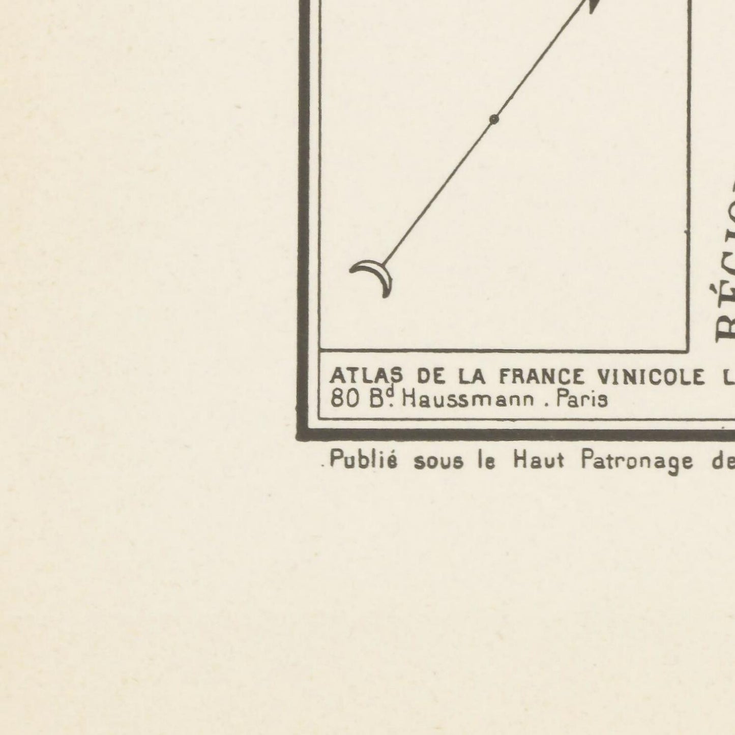 Vintage map or diagram with text and a line drawing on a beige background