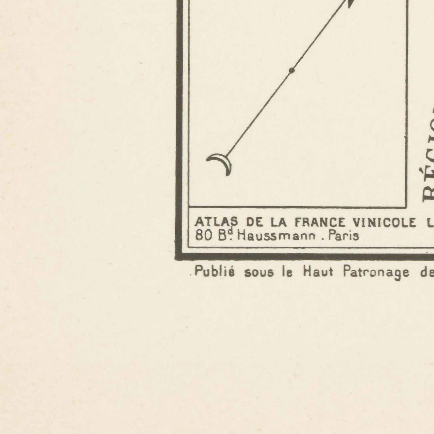 Vintage map or diagram with text and a line drawing on a beige background