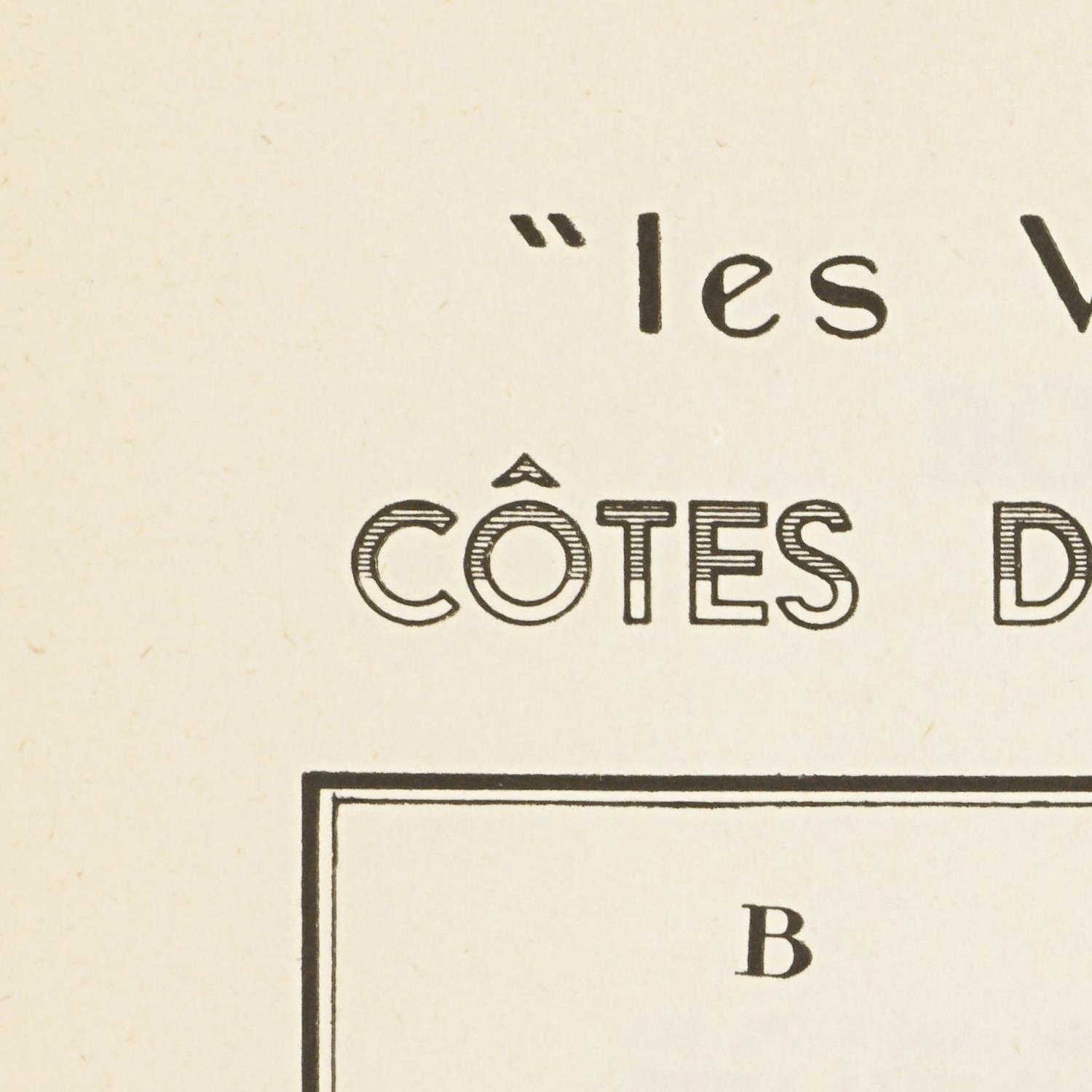 Vintage-style text on a beige background with 'les V' and 'Côtes D' partially visible