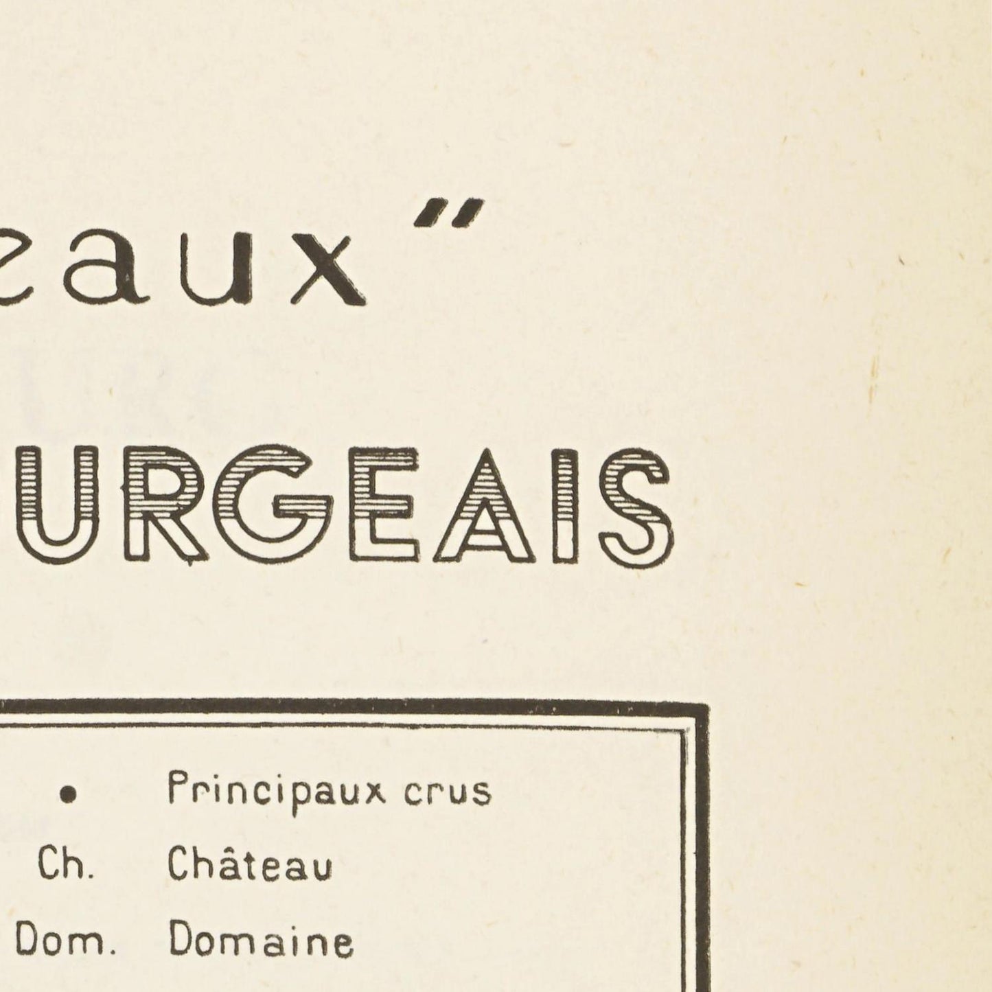 Vintage-style text on a beige background with 'URGEAIS' and 'Château' mentioned.