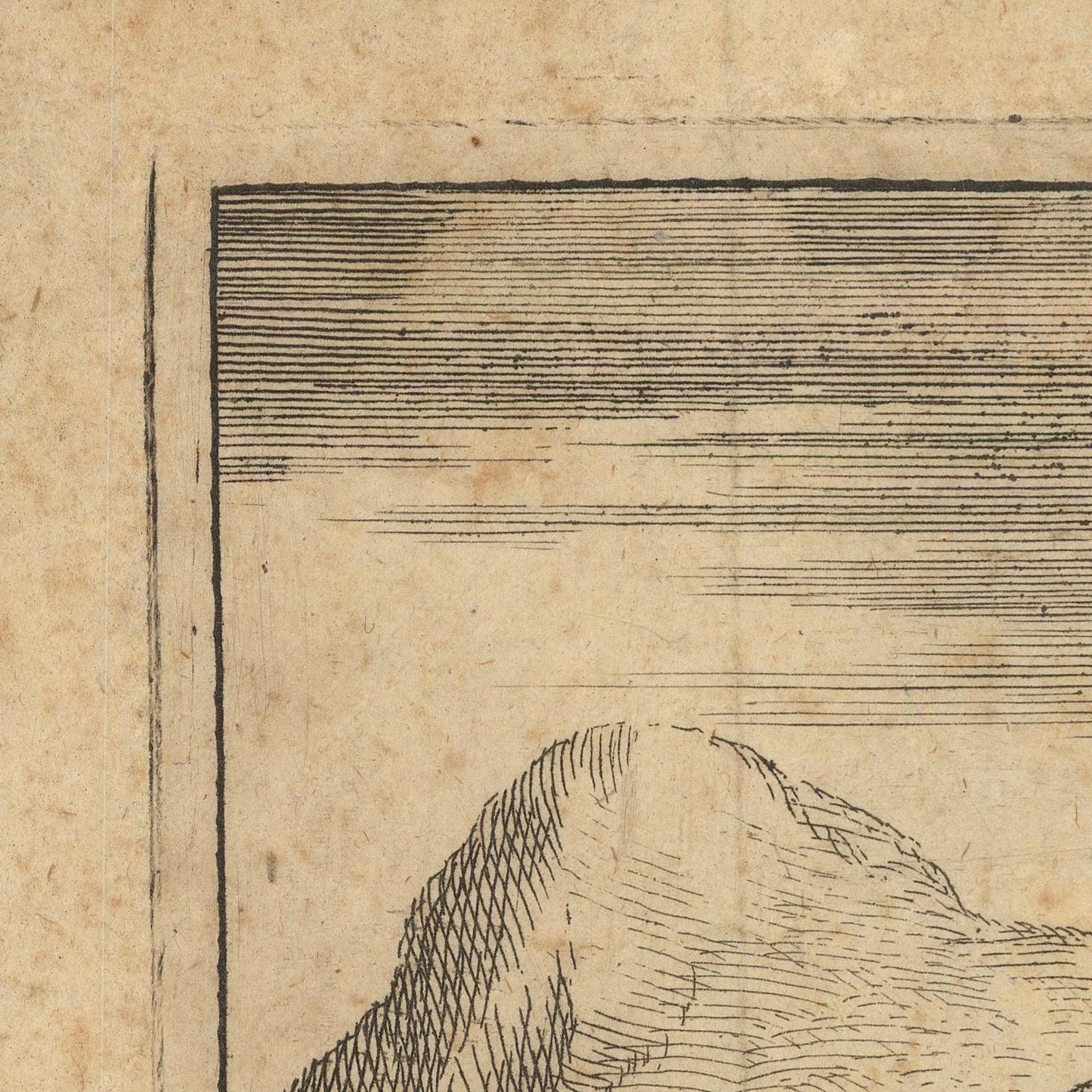 Vintage illustration of a mountain on textured paper