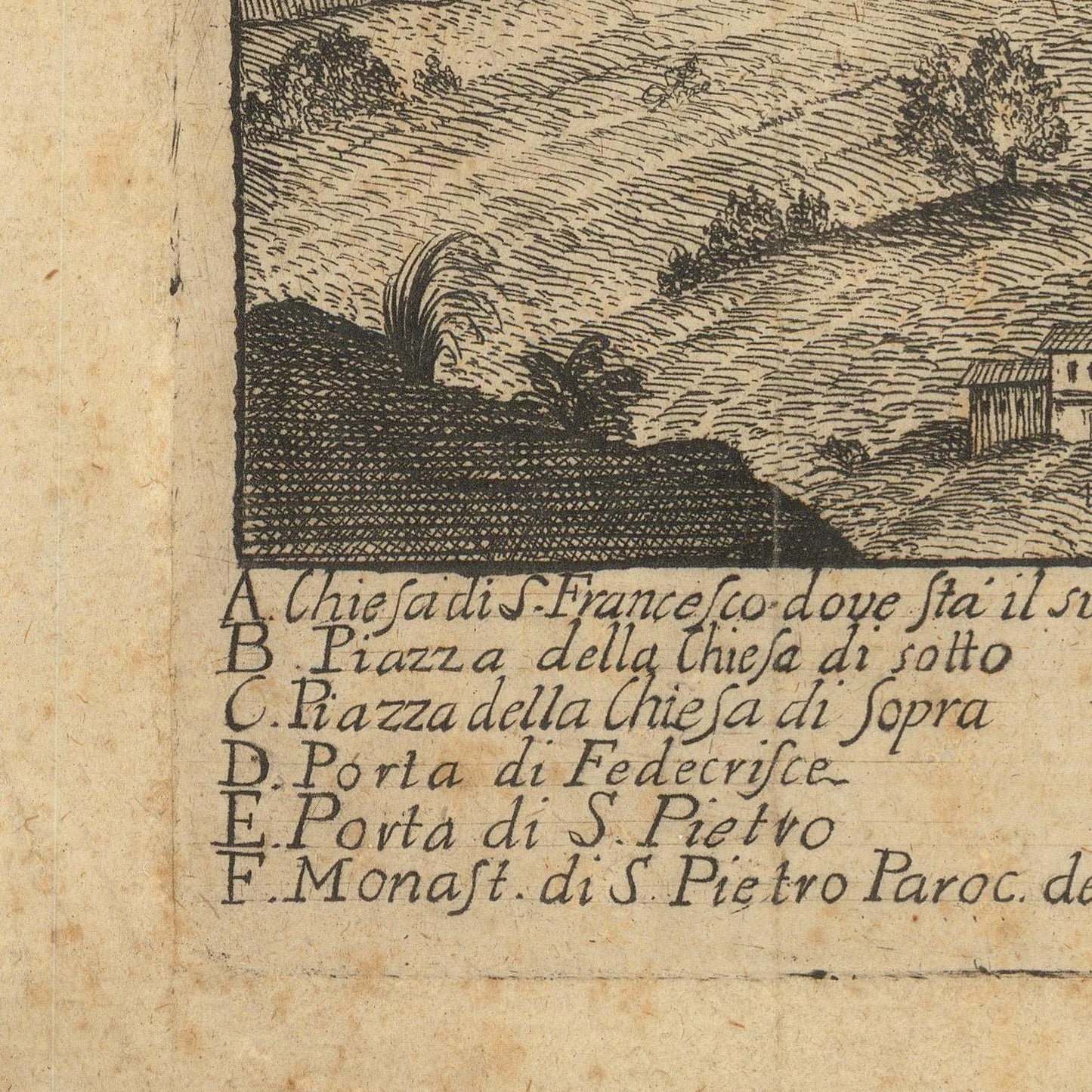 Vintage illustration with landscape and text on a textured paper background