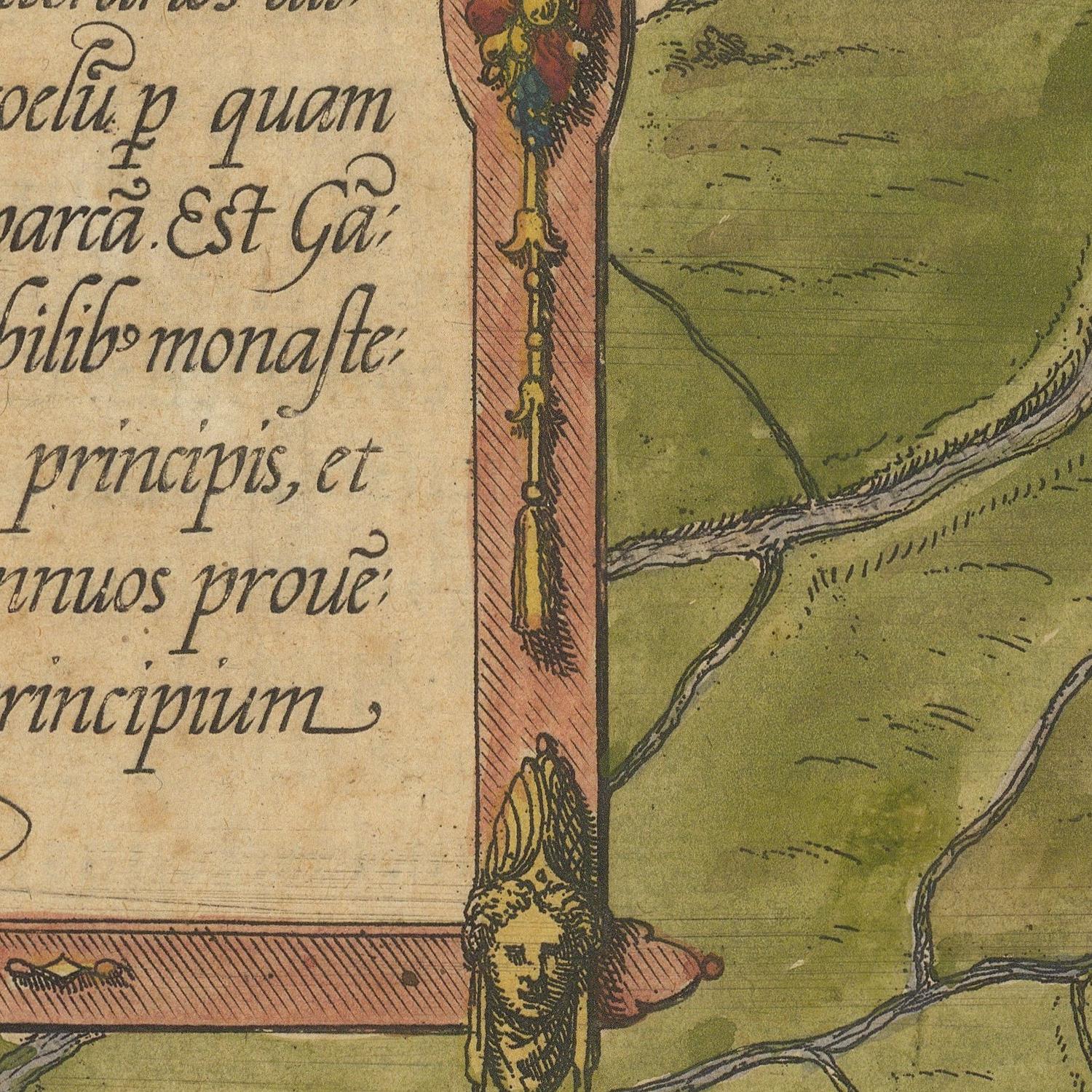 Vintage map with decorative elements and text
