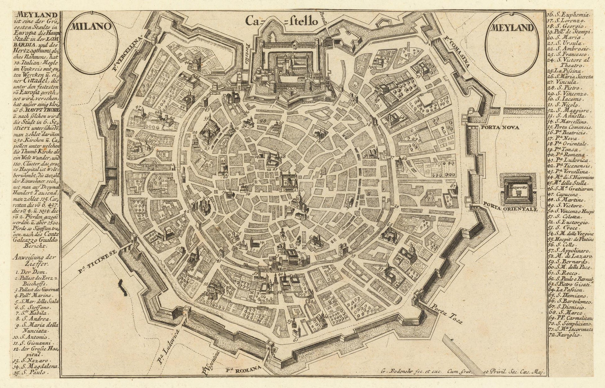 Vintage map of a city layout with cardinal directions and text on a beige background