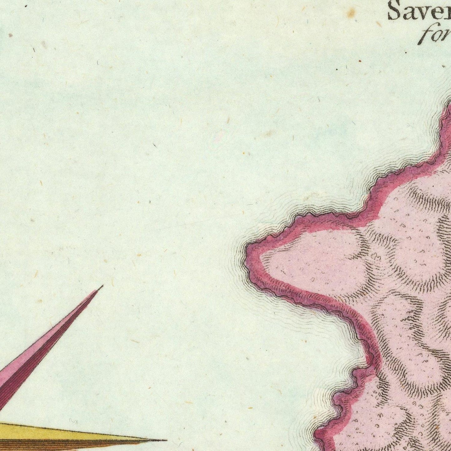 Vintage map detail with topographic features and text