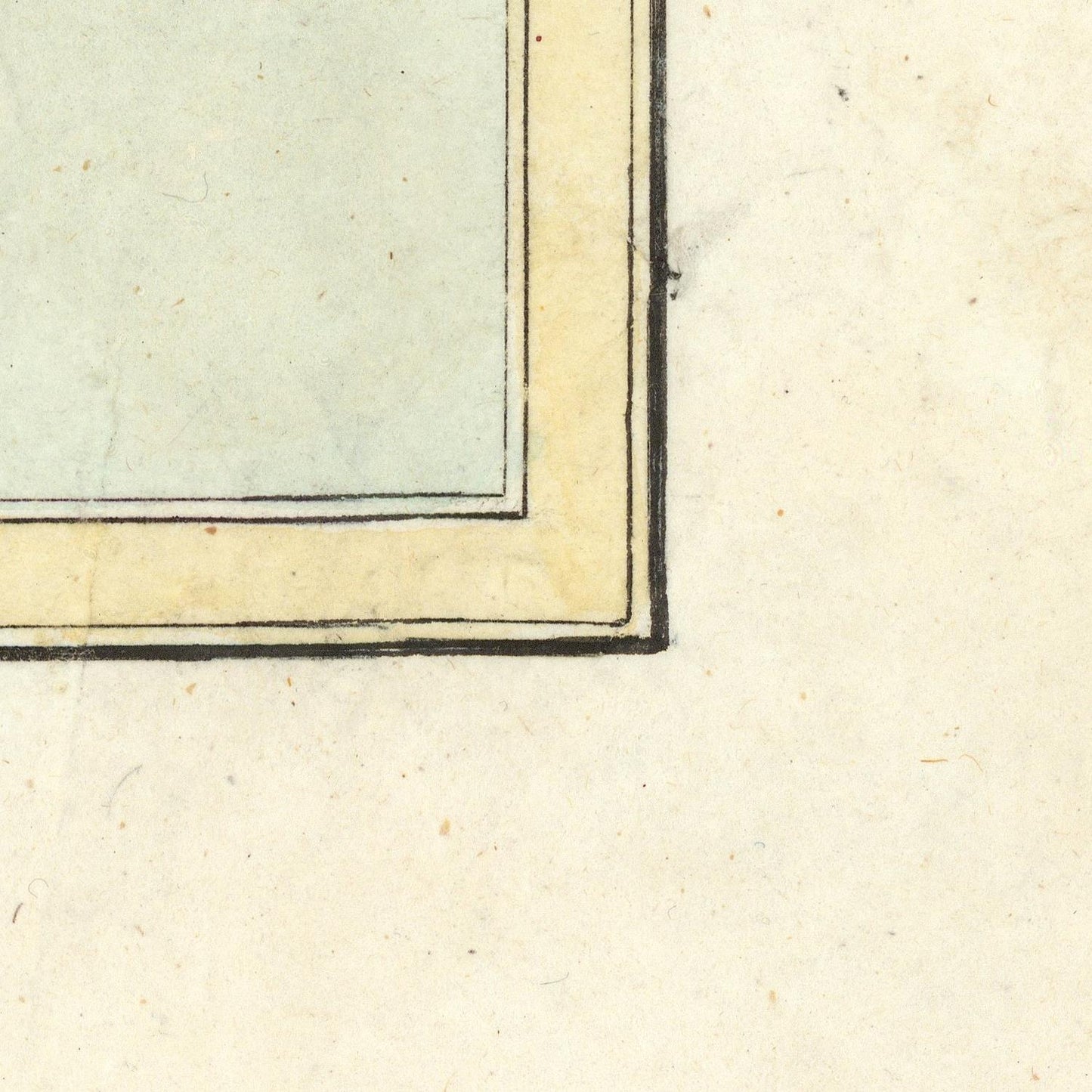 Corner of a framed artwork on textured beige paper
