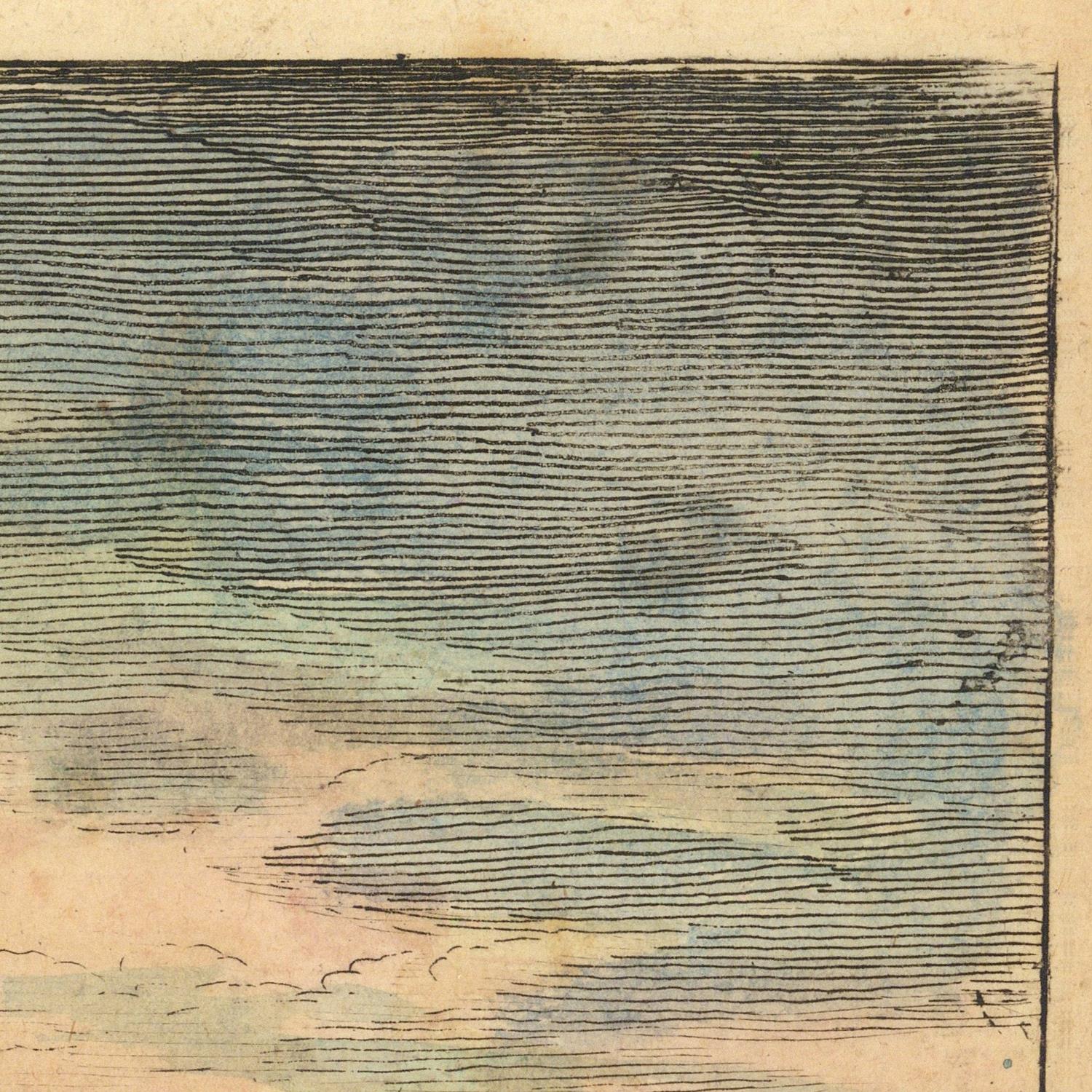 Textured blue and green pattern on a beige background
