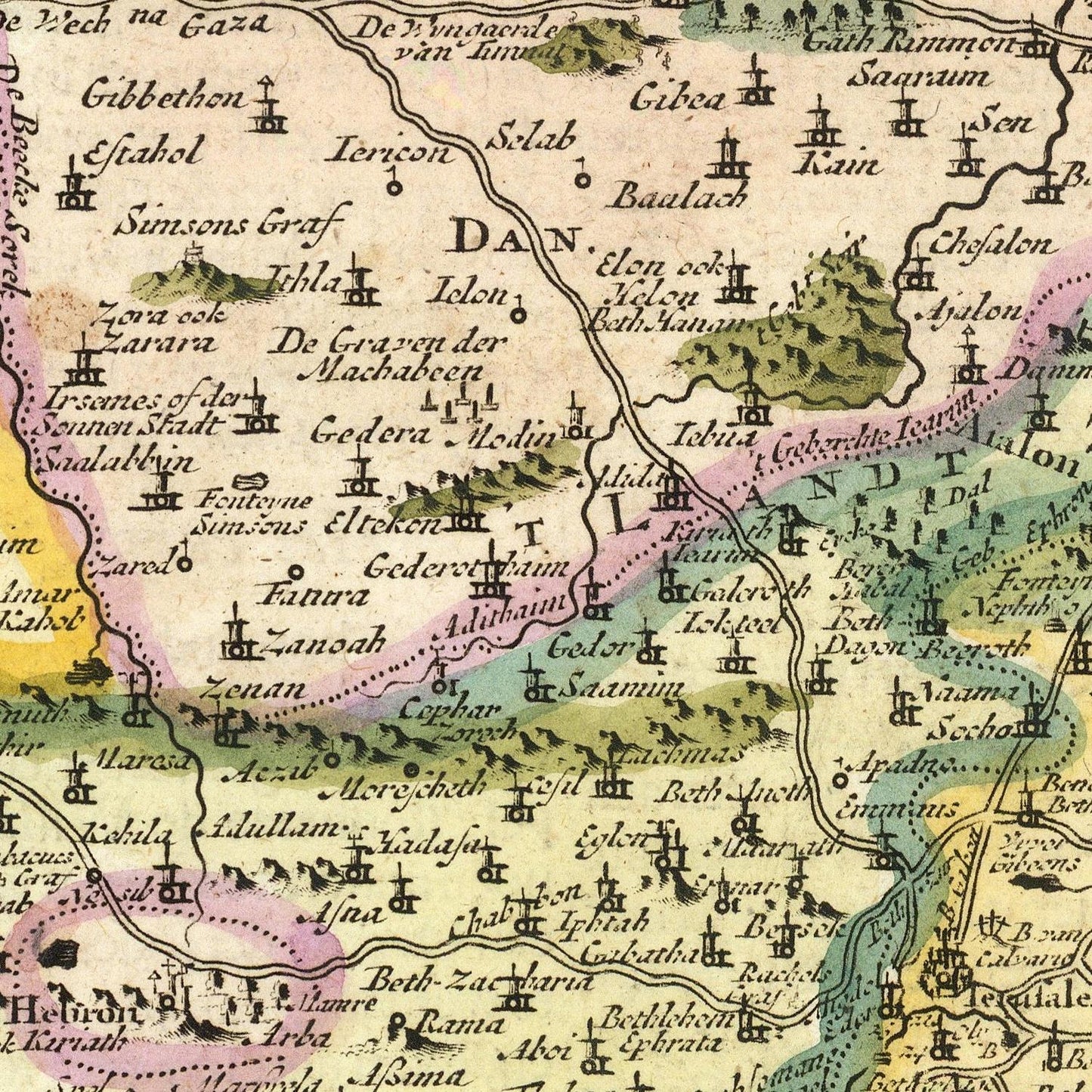 detail of the map from the centre left
