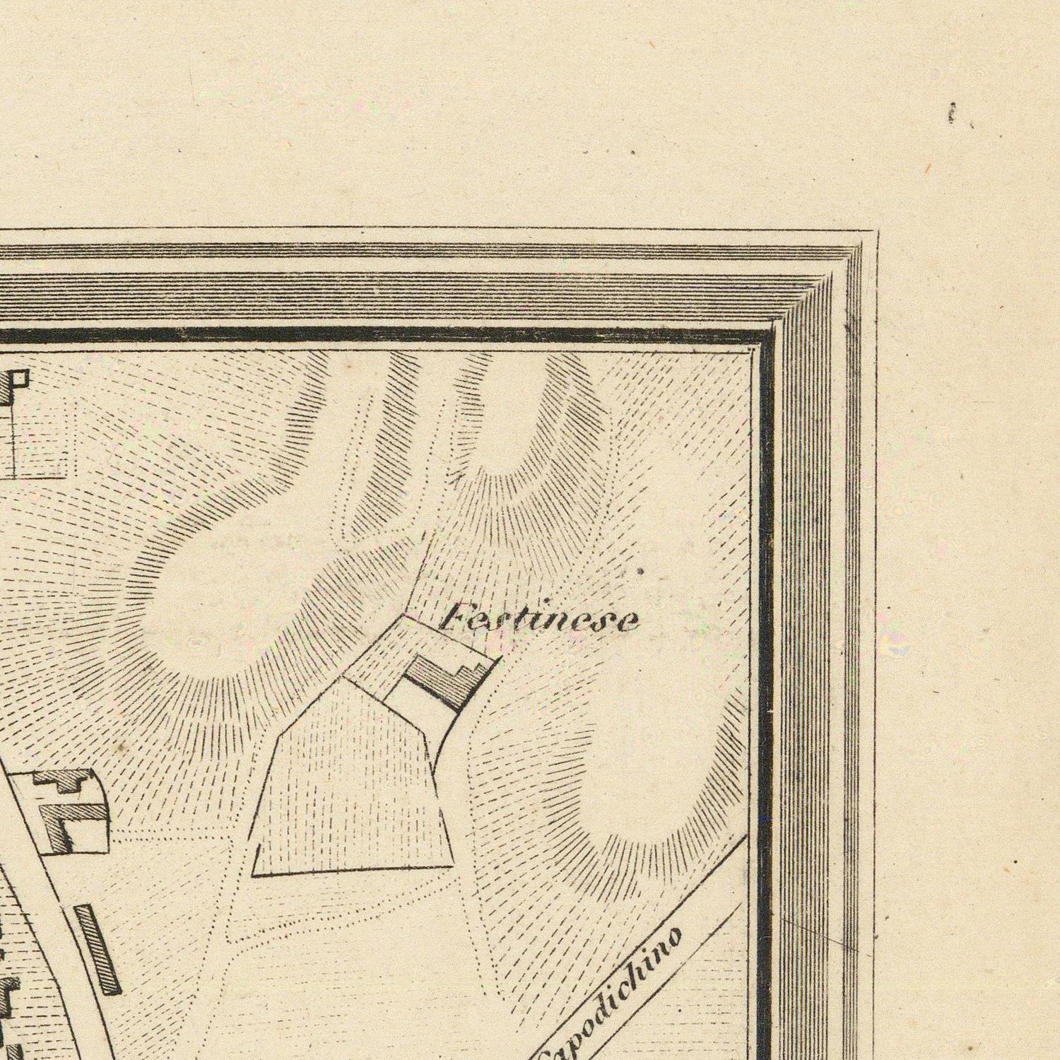Vintage map or diagram with text and geometric shapes on a beige background