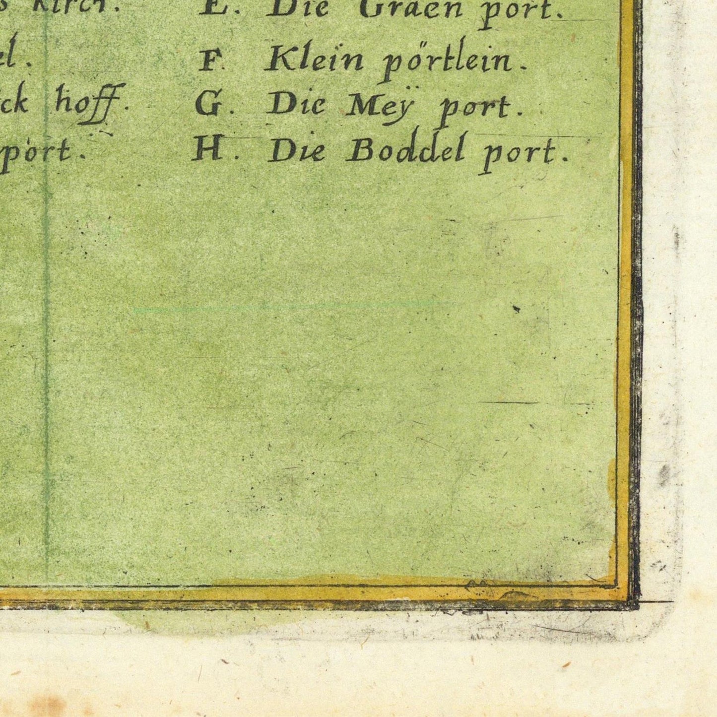 Text on a green background with a gold border