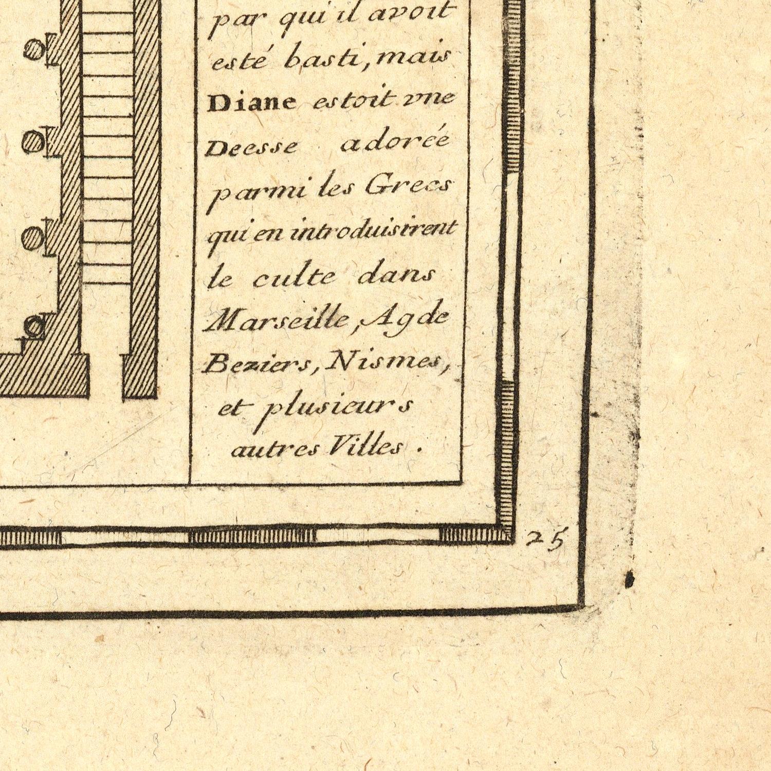 Text on a architectural drawing with decorative elements