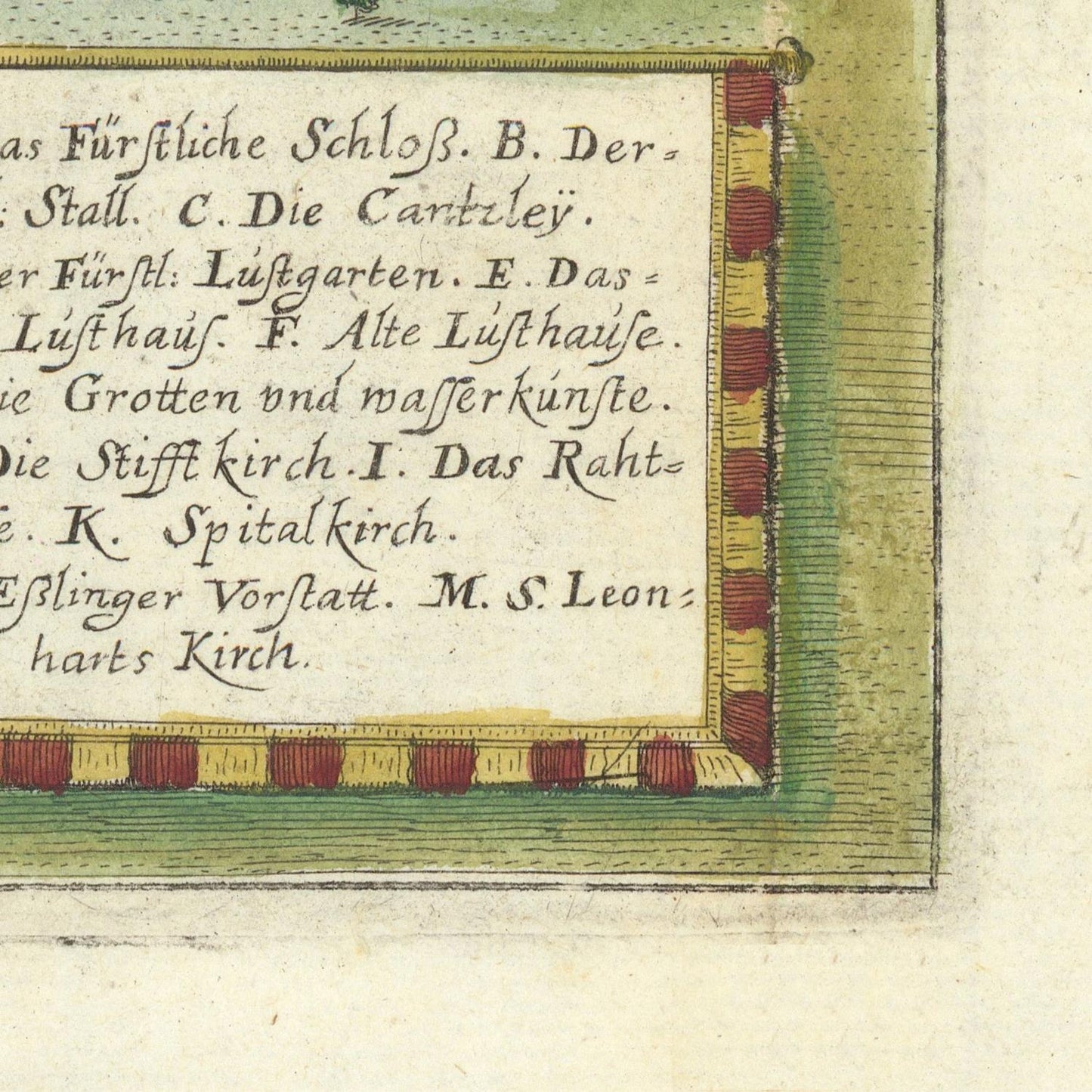 Vintage map detail with text and decorative border