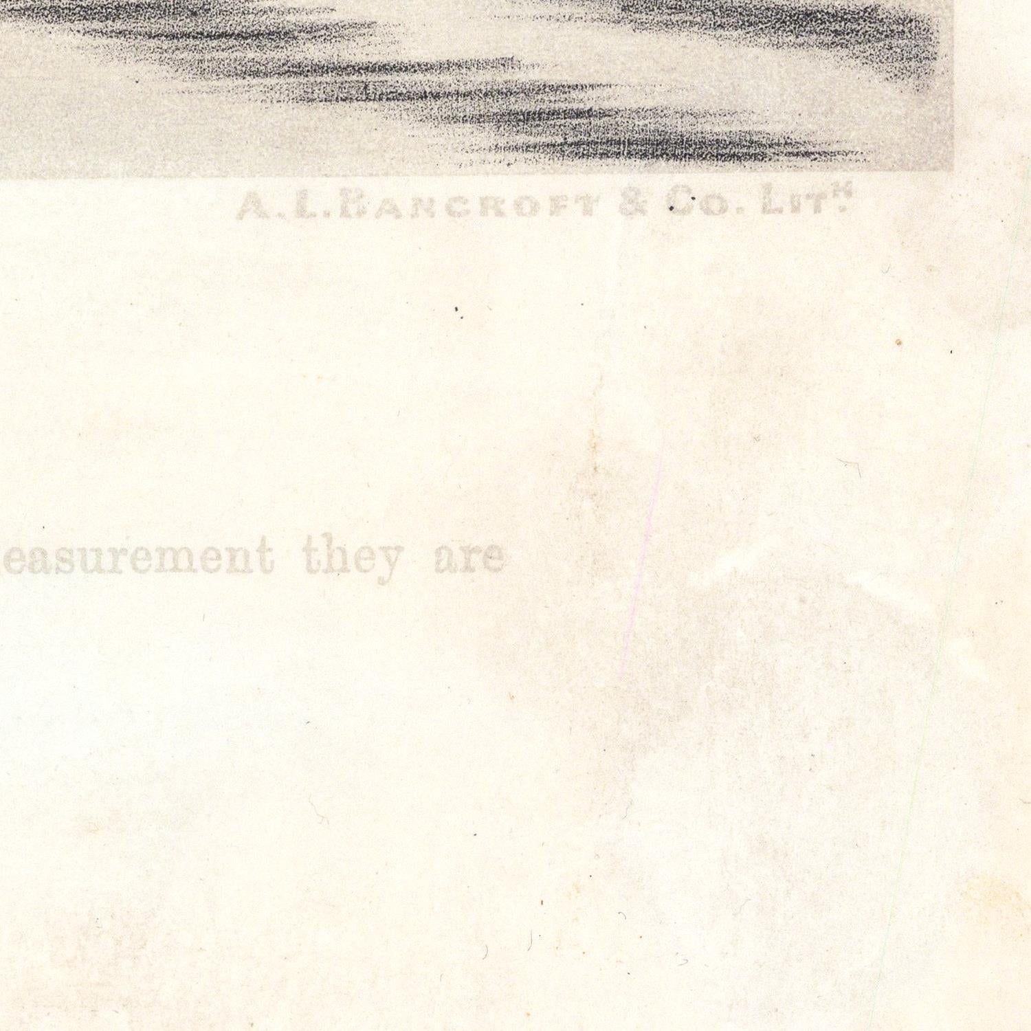 A close-up of aged off-white paper with faint gray printed text and a dark smudged or scribbled area near the top. The visible text includes 'A.