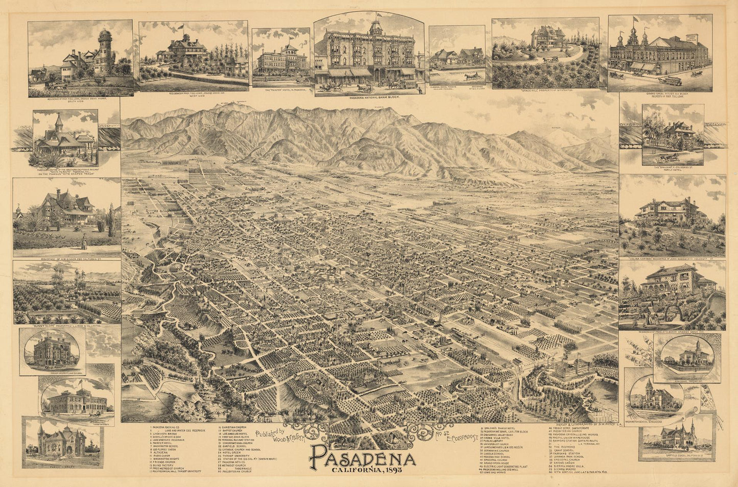 presentation of the map reproduction without a frame
