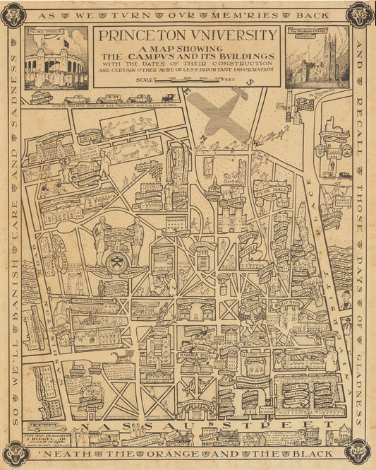 presentation of the map reproduction without a frame
