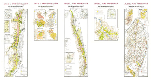 Set of maps of the French Greater Burgundy 