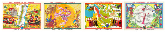 presentation of 4 maps reproduction without a frame
