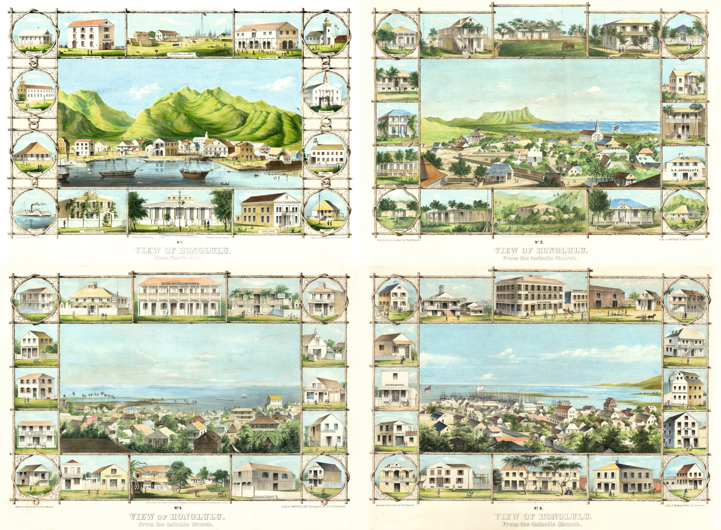 presentation of the maps reproduction without a frame
