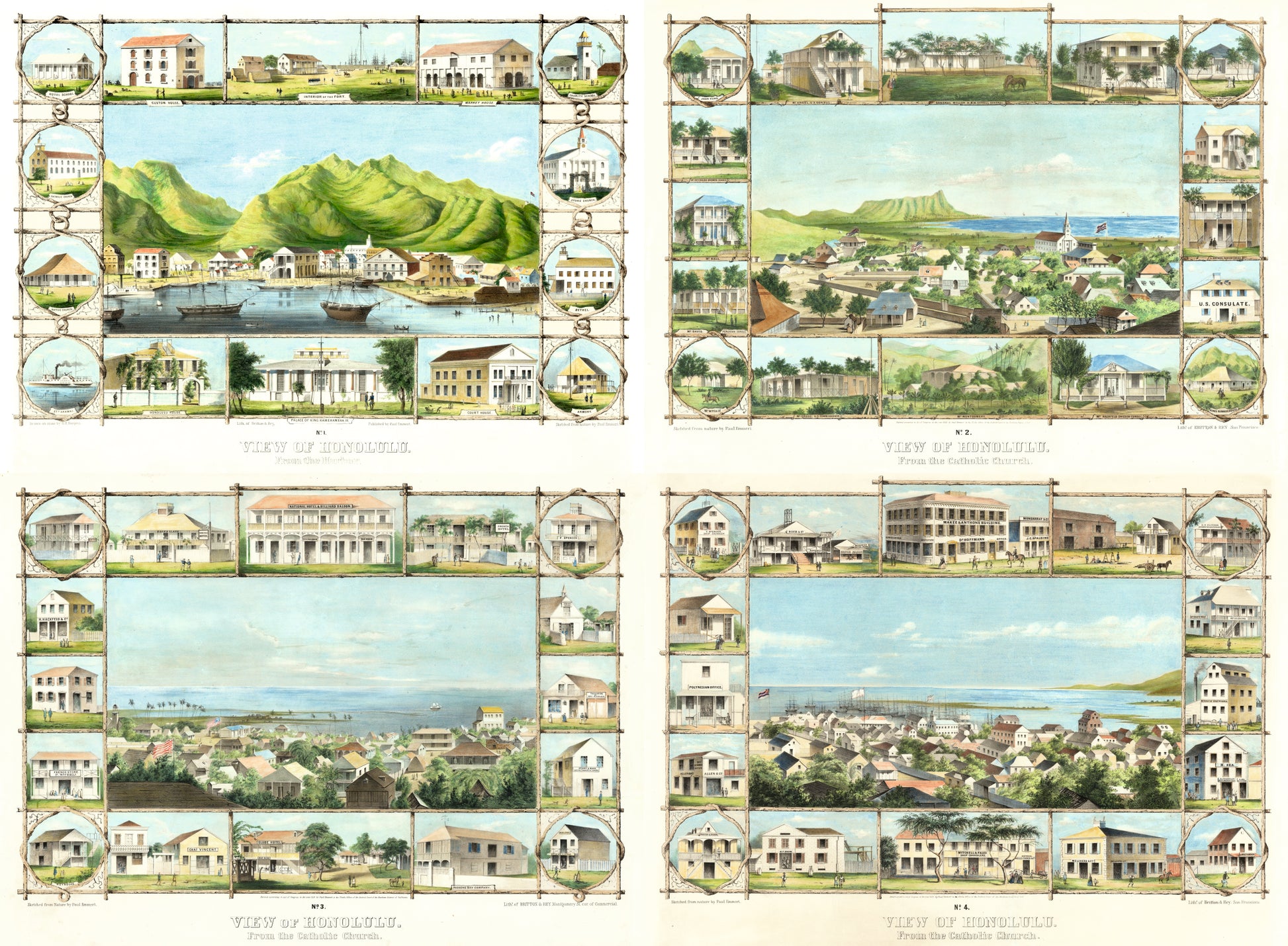 presentation of the maps reproduction without a frame
