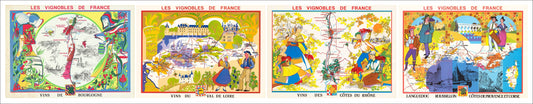 presentation of the set of 4 maps reproduction without a frame
