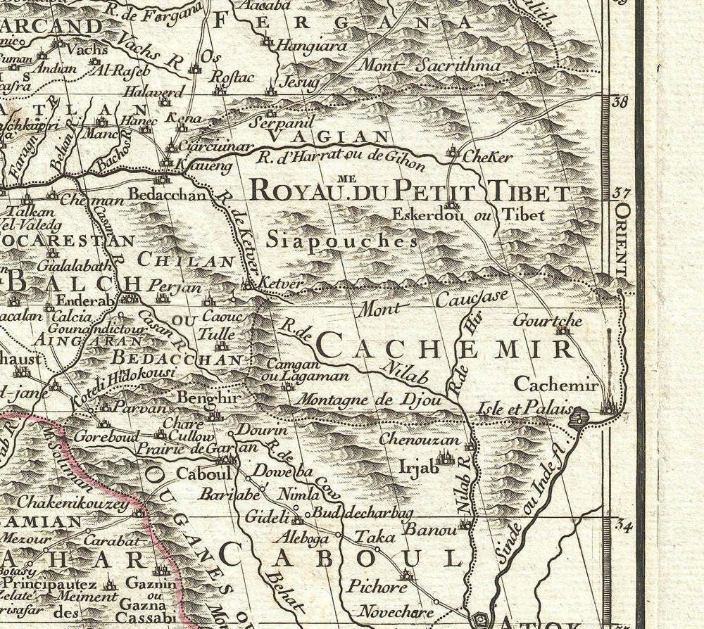 detail of the map from the bottom right corner