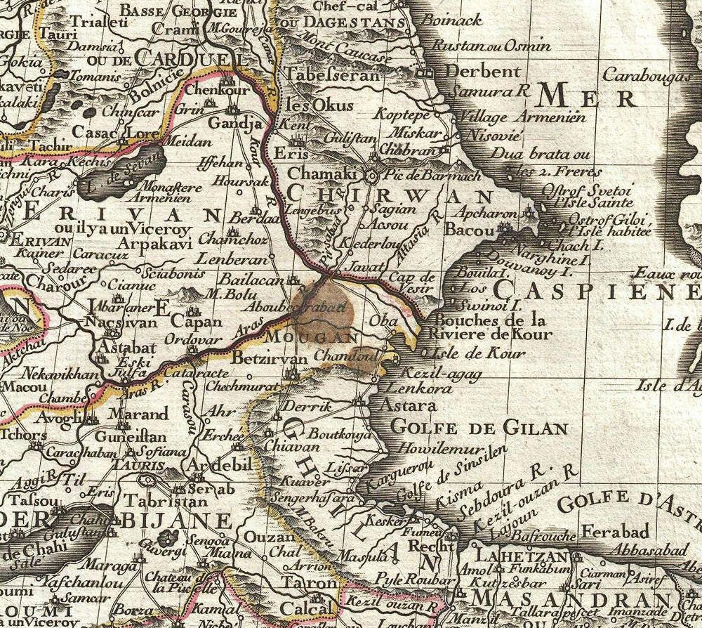 detail of the map from the centre left